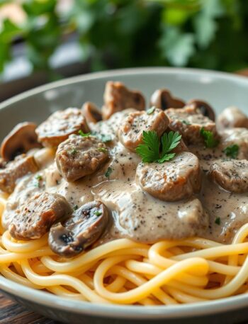 vegan beef stroganoff